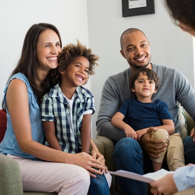Parents with two kids