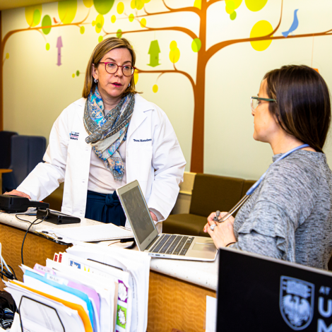Tara Henderson, MD, and Jessica Torre, APN, talking